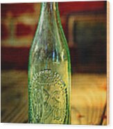 Gbs Aqua Beer Bottle Wood Print