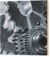 Gears Cogs And Chains Wood Print