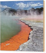 Geothermal Activity In Rotorua Wood Print