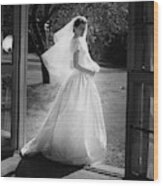 Geraldine Kohlenberg Wearing A Wedding Dress Wood Print