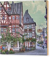 German Village Along Rhine River Wood Print