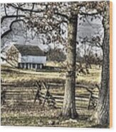 Gettysburg At Rest - Winter Muted Edward Mc Pherson Farm Wood Print