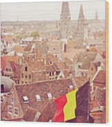 Ghent From Above Wood Print
