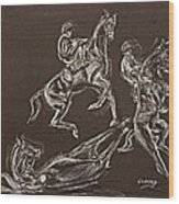 Ghost Riders In The Sky - Rebel Racehorse Wood Print