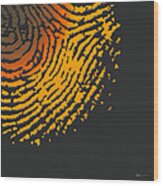 Giant Iridescent Fingerprint On Volcanic Rock Gray Set Of 4 - 4 Of 4 Wood Print