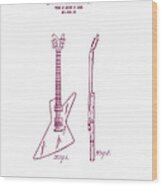 Gibson Explorer Guitar Patent Wood Print