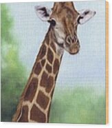 Giraffe Painting Wood Print