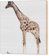 Giraffe Watercolor Art Print Painting African Animals Poster Wood Print