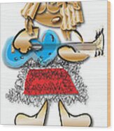 Girl Rocker 6 String Guitar Wood Print