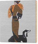 Girl With Orange Fur Wood Print