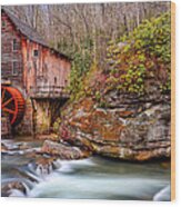 Glade Creek Grist Mill Wood Print