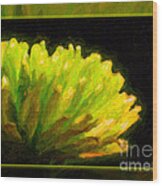 Glowing Green Flower Abstract Painting Wood Print