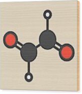 Glyoxal Dialdehyde Molecule Wood Print
