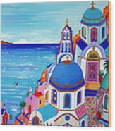 Go To Santorini Now Wood Print