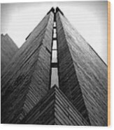 Goddard Stair Tower - Black And White Wood Print