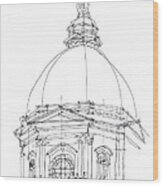 Golden Dome Sketch Wood Print