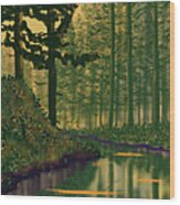 Golden Forest Wood Print