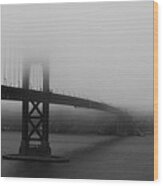 Golden Gate Bridge In Fog Wood Print