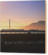 Golden Gate Sunset Wood Print