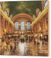 Golden Grand Central Wood Print