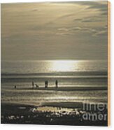 Golden Light On Walney Beach Wood Print