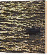 Golden Ocean Wood Print