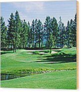 Golf Course, Edgewood Tahoe Golf Wood Print