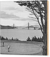 Golf With View Of Golden Gate Wood Print