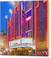 Gorgeous Art Deco Theater In Merida - Mexico At Night Wood Print