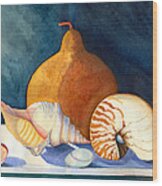 Gourd And Shells Wood Print