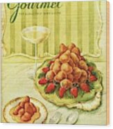 Gourmet Cover Featuring A Plate Of Beignets Wood Print