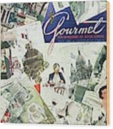 Gourmet Cover Illustration Of Drawings Portraying Wood Print