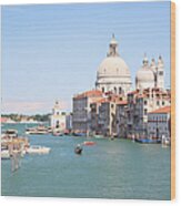 Grand Canal And Salute Cathedral In Wood Print