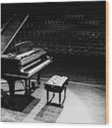 Grand Piano On A Concert Hall Stage Wood Print