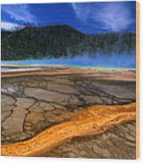 Grand Prismatic Spring In Midway Basin Wood Print
