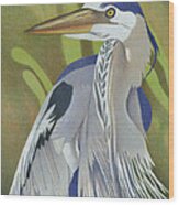 Great Blue Heron Wood Print