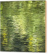 Green Abstract Water Reflection Wood Print