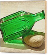 Green Bottle Wood Print