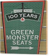 Green Monsta Seats Wood Print