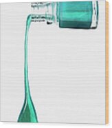 Green Nail Polish Dripping From A Bottle Wood Print