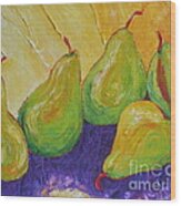 Green Pears Wood Print
