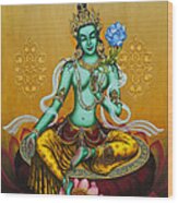 Green Tara Wood Print