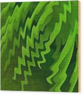 Green Zigzag Wood Print