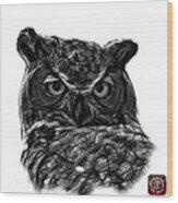 Greyscale Owl 4436 - F S M Wood Print
