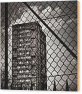 Gritty London Tower Block And Fence - East End London Wood Print