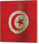Grunge Tunisia Flag Wood Print