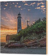 Hale Lighthouse At Sunset Wood Print