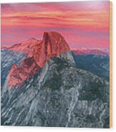 Half Dome Sunset From Glacier Point Wood Print