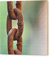 Hanging Chain Before Pastel Bokeh Wood Print