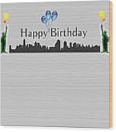 Happy Birthday Card - New York City - Statue Of Liberty Wood Print